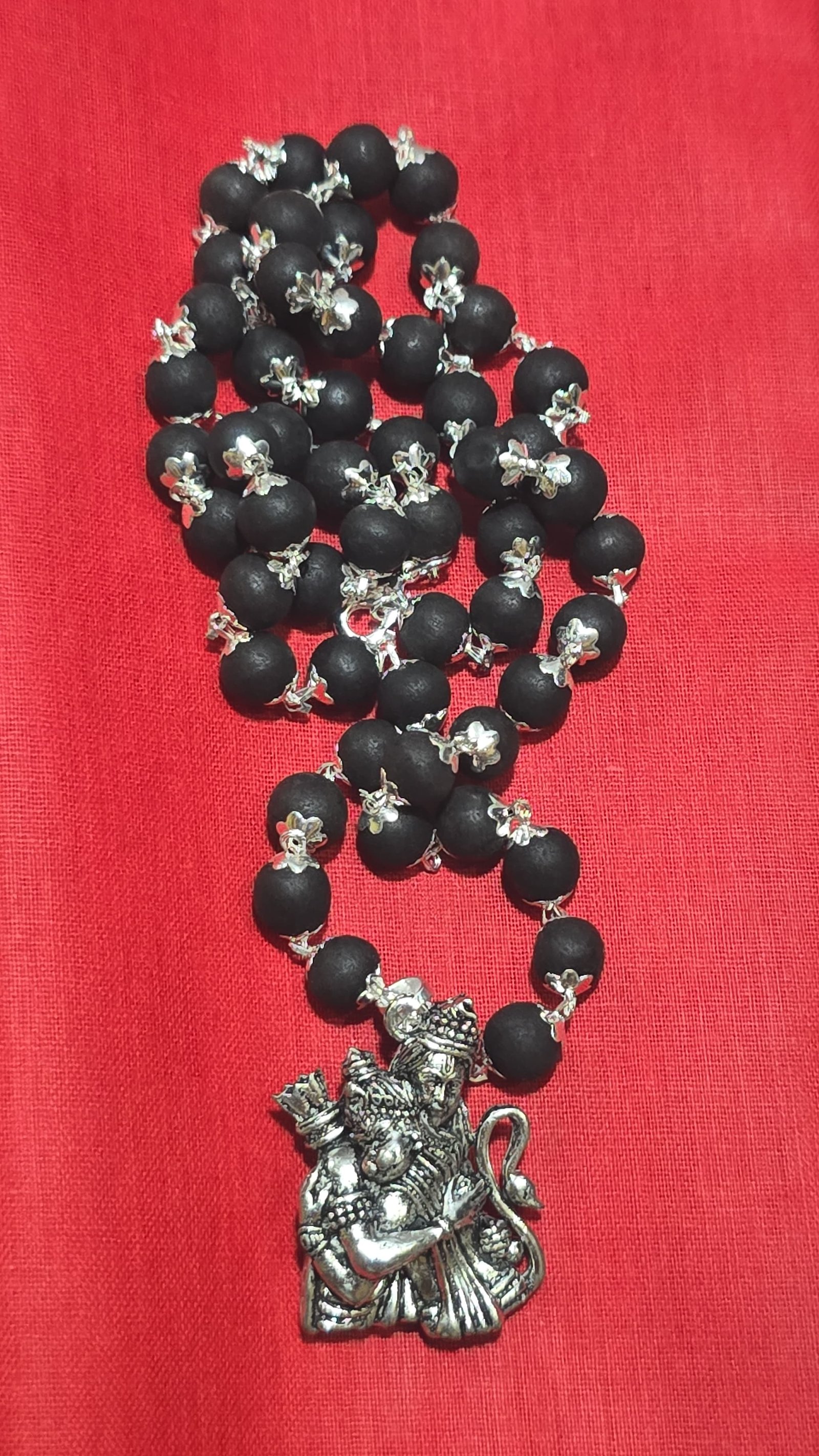 KARUNGALI SILVER PLATED MALAI WITH  RAMAR HANUMAN DOLOR