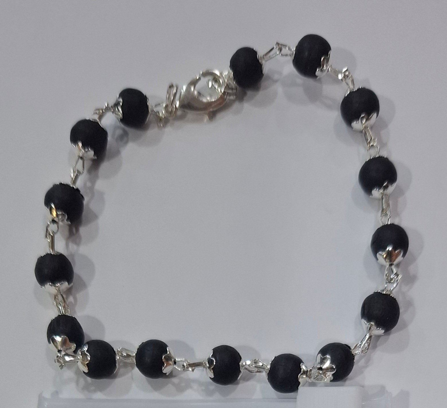 KARUNGALI SILVER PLATED BRACELET 6MM