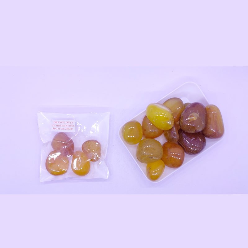 ORANGE ONYX TUMBLES 50GM