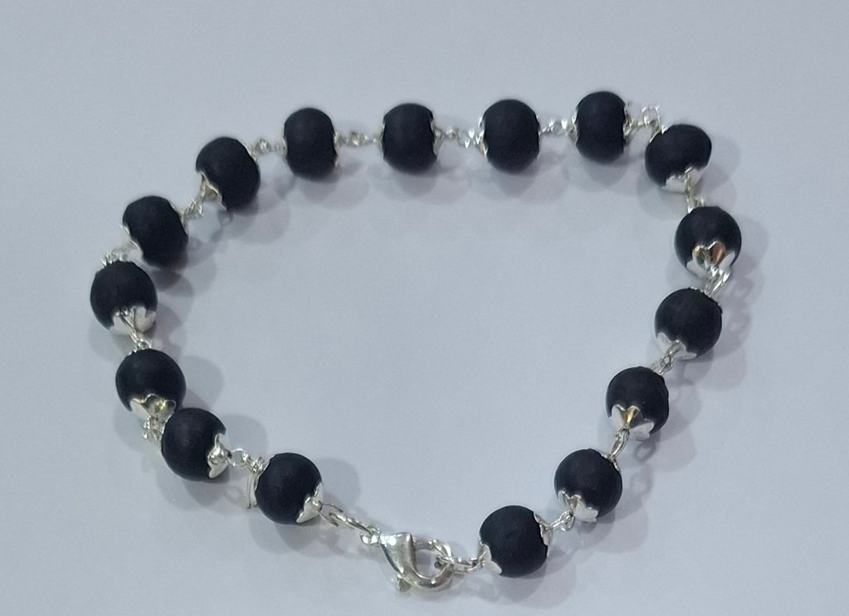 KARUNGALI SILVER PLATED BRACELET 8MM