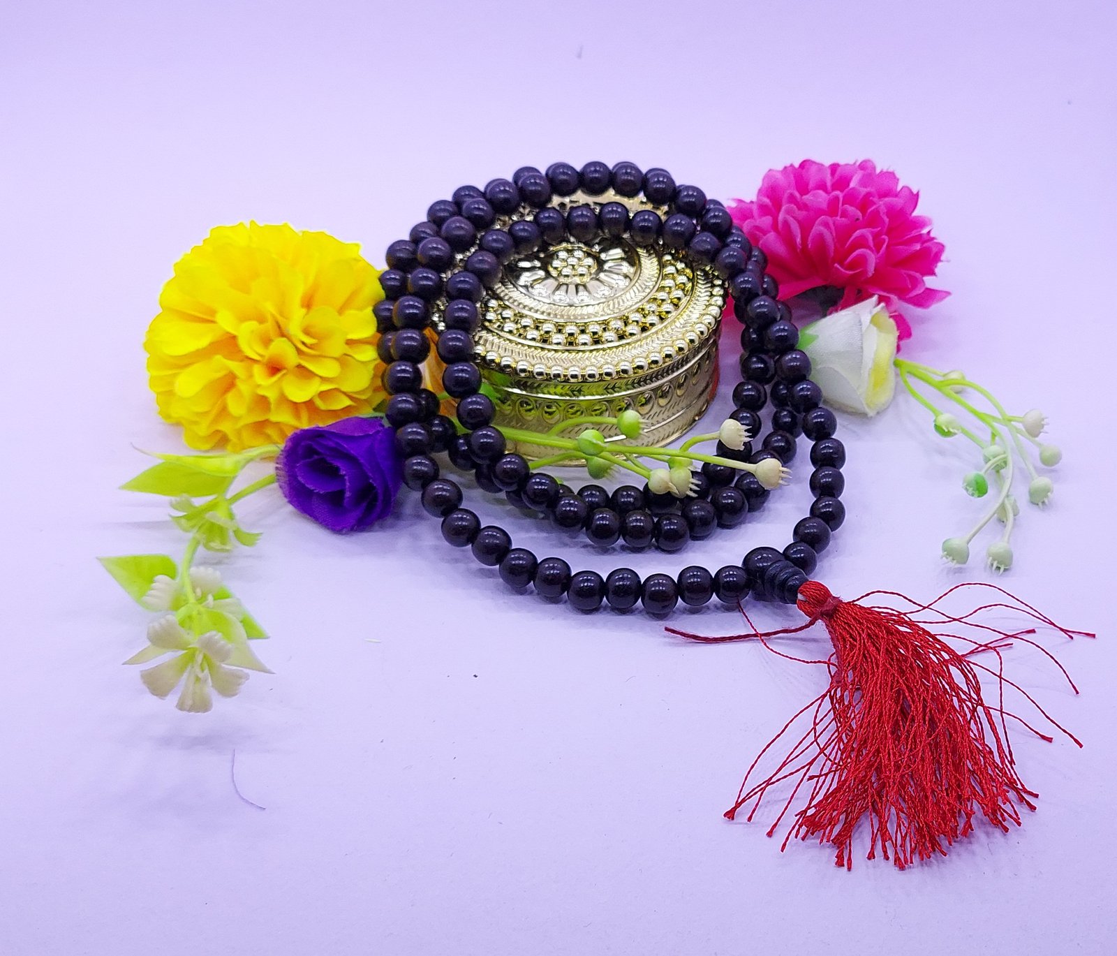 KARUNGALI PLAIN MALAI 8MM 108+1 BEADS