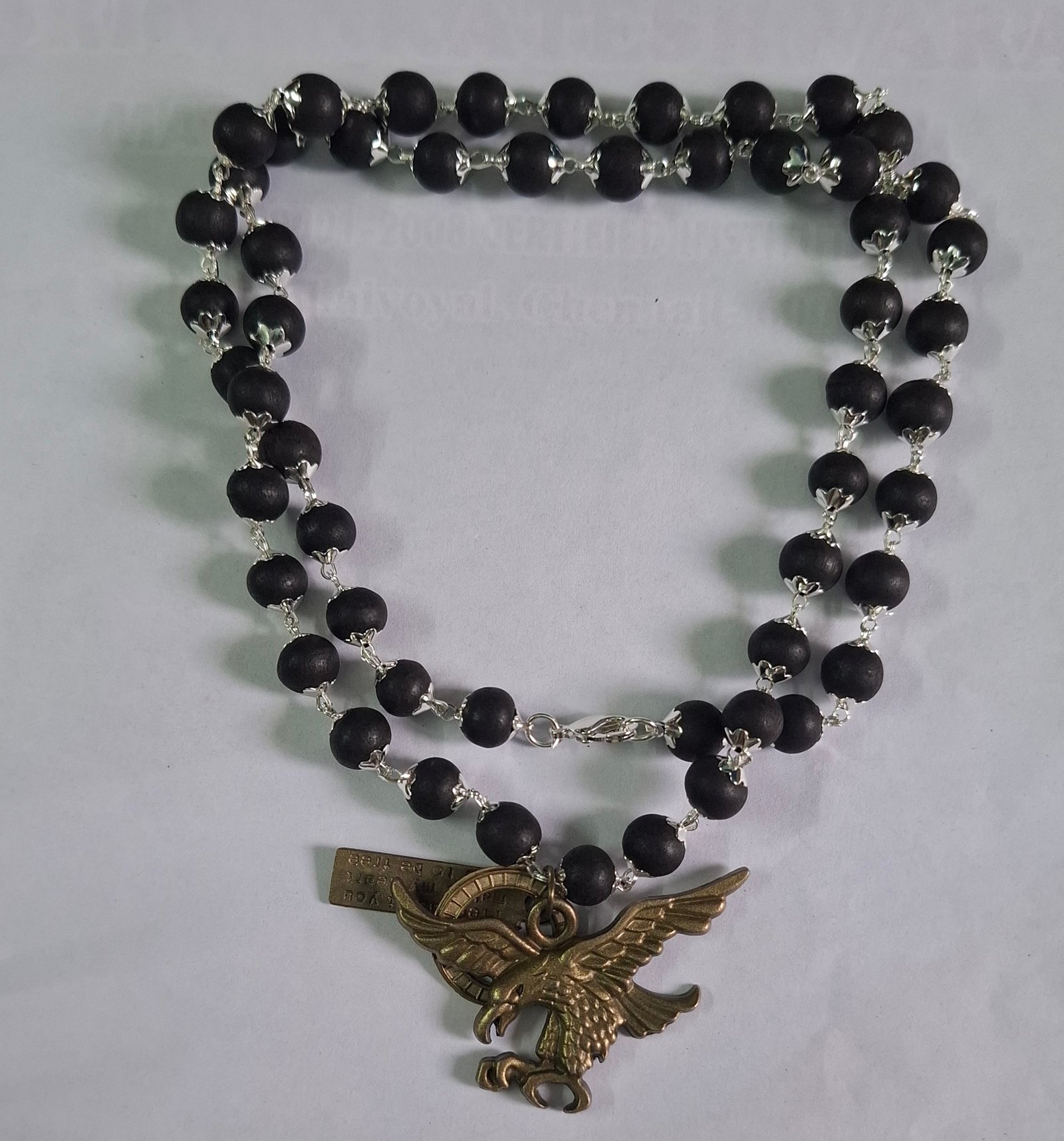 KARUNGALI SILVER CAP MALAI WITH GOLDEN EAGLE DOLOR
