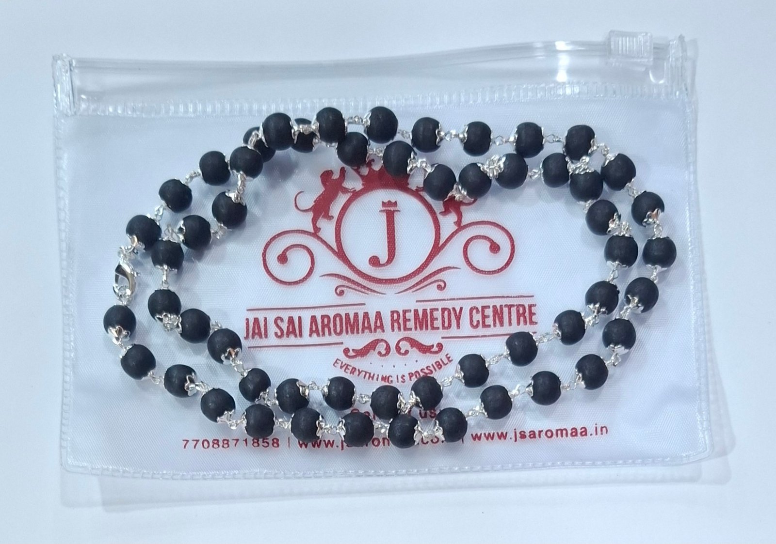 KARUNGALI SILVER CAP MALAI 54 + 1 BEADS