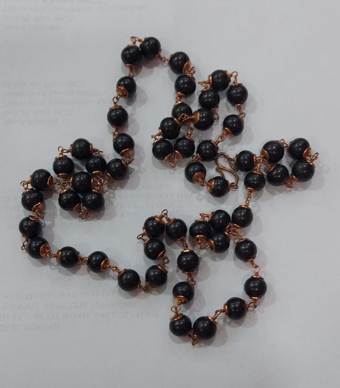 KARUNGALI 8MM MALAI WITH COPPER CUP 54 BEADS
