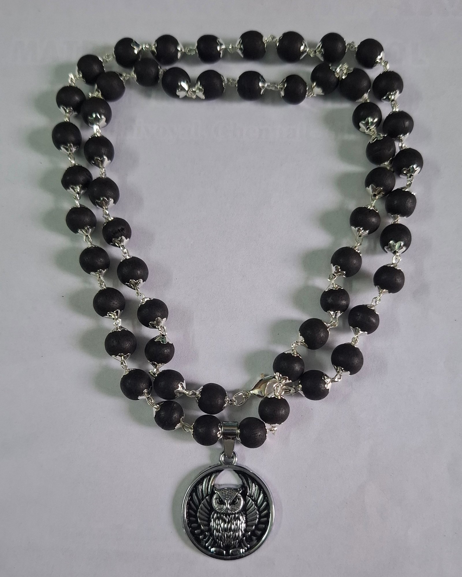 KARUNGALI SILVER CAP MALAI WITH OWL  DOLOR
