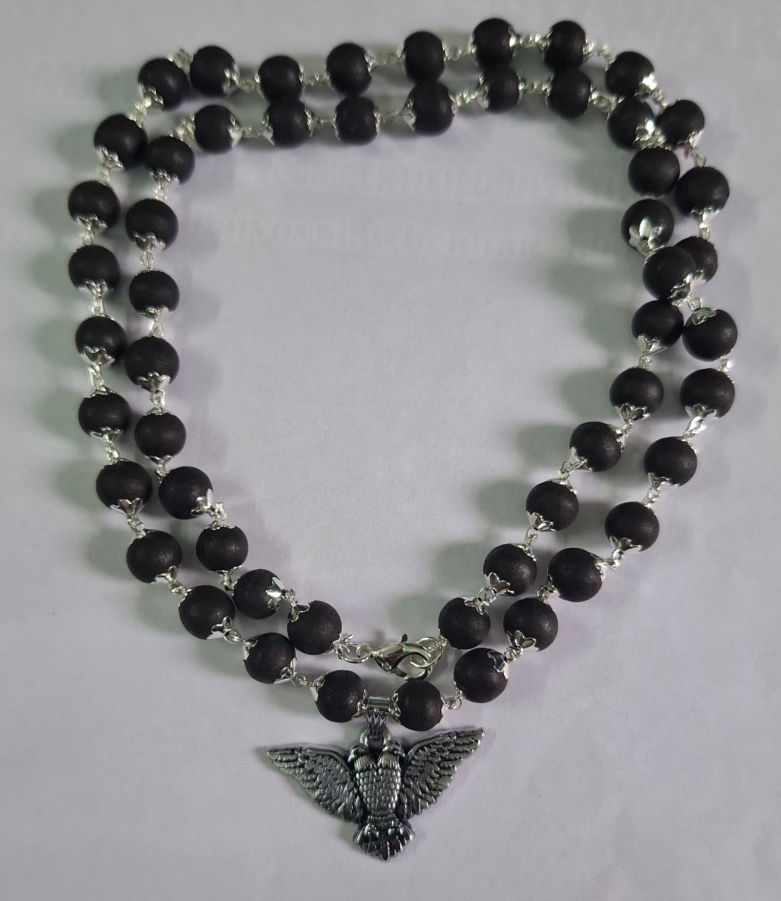 KARUNGALI SILVER CAP MALAI WITH EAGLE SMALL DOLOR