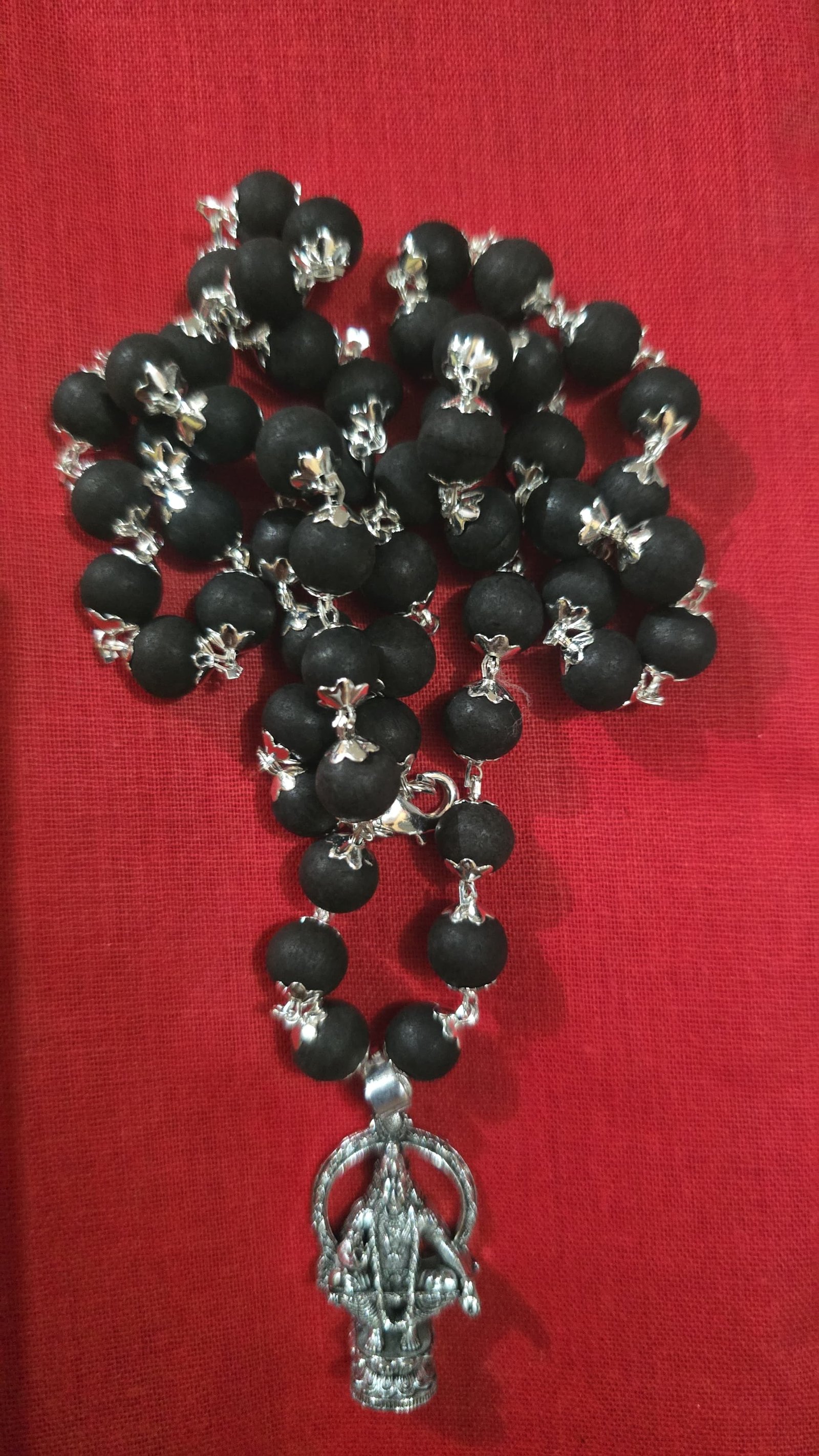 KARUNGALI SILVER PLATED MALAI WITH AYYAPPAN DOLOR