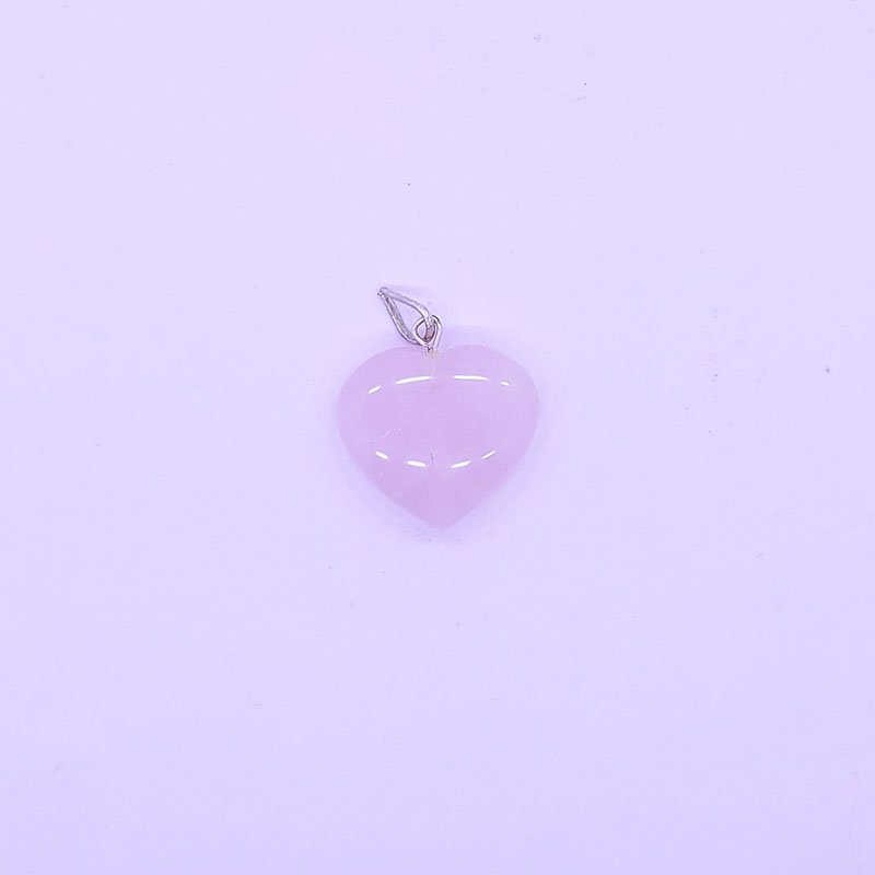 ROSE QUARTS LOCKET HEARTEN SHAPE