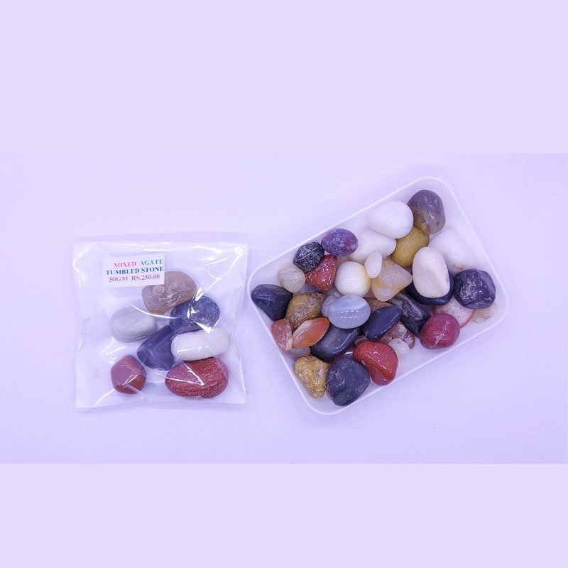 MIXED AGATE TUMBLES 50GM