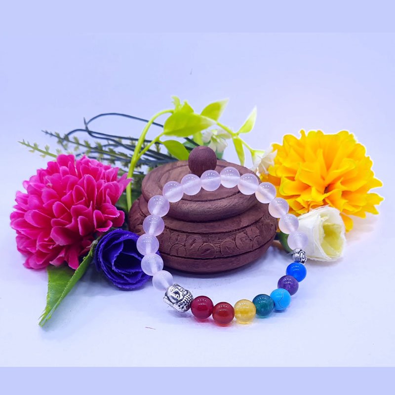 7 CHAKRA ROSE QUARTS BRACELET