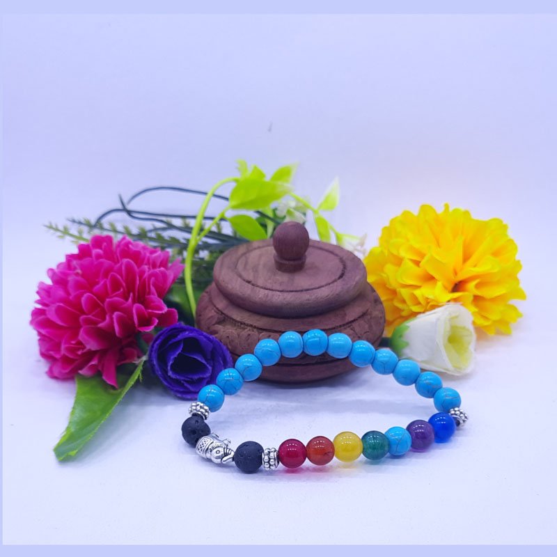 7 CHAKRA TURQUOISE BEADS BRACELET