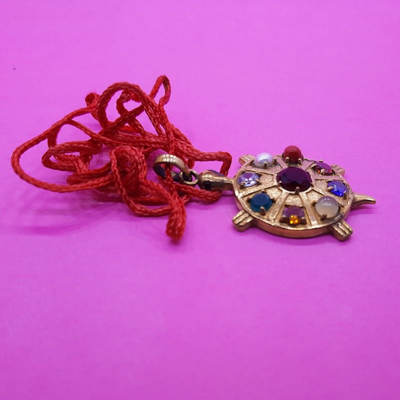 NAVARATHNA TORTOISE STONE PENDENT BIG